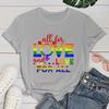 (Premium T-shirt)Cute Lgbt All For Love And Love For All Printed T-Shirts For Women Short Sleeve Funny Round Neck Tee Shirts