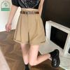 Женские свободные брюки с высокой талией, широкие, тонкие, шорты для костюма, летняя корейская версия, закатанные повседневные шорты