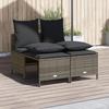 VidaXL Garden Lounge Set 4 Pcs with Grey Cushions Wicker, Outdoor Sofa Set, Garden Lounge Set, Set 368382
