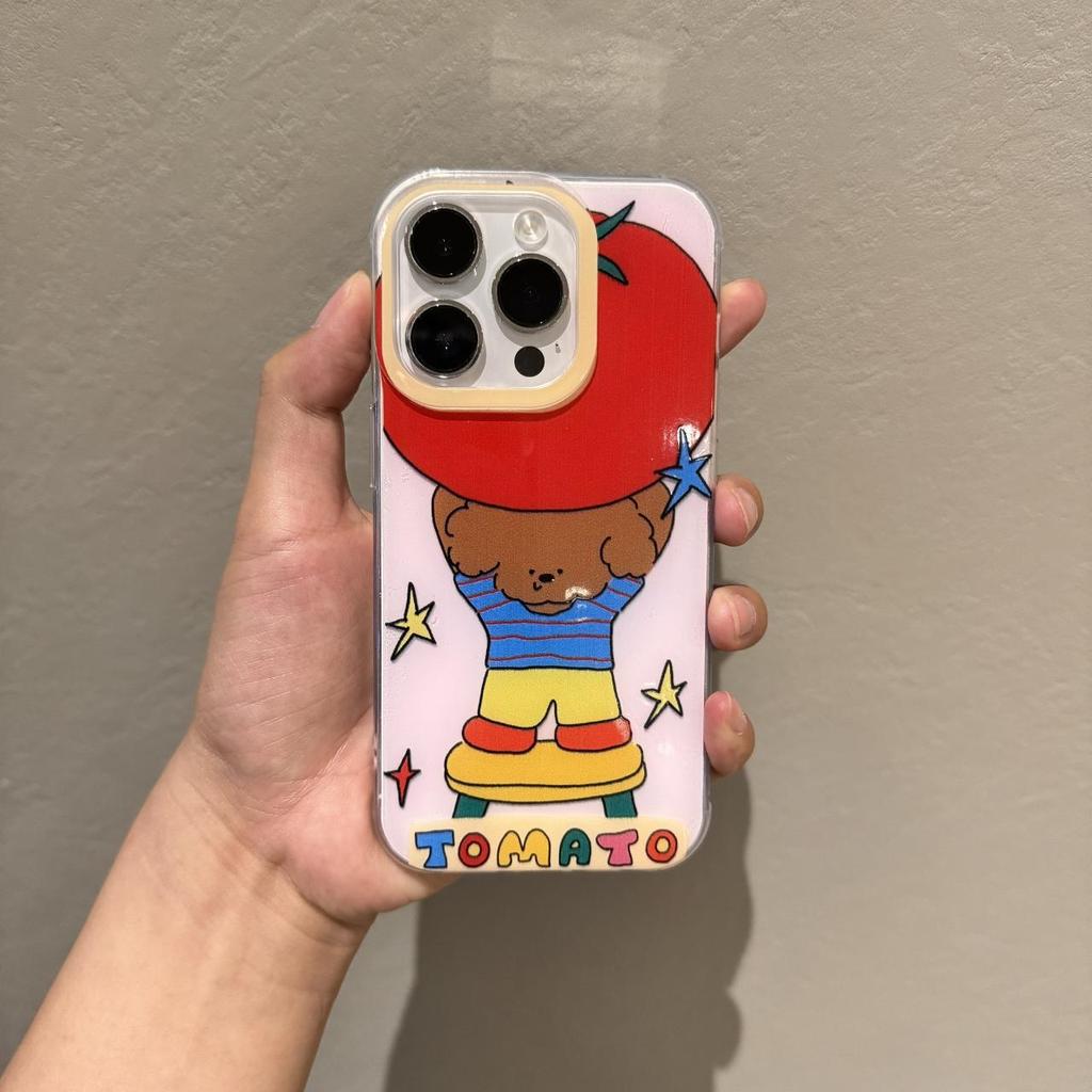 Однослойный поднимающийся помидор-собака для iPhone17promax Чехол для мобильного телефона для Apple 16 Новая модель 15pro Милый