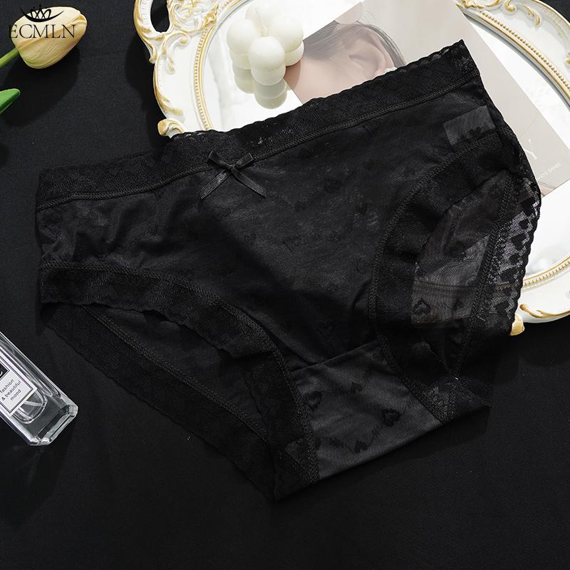 Женские ультратонкие трусы-брифы полупрозрачные сетчатые трусики с заниженной талией и бантом