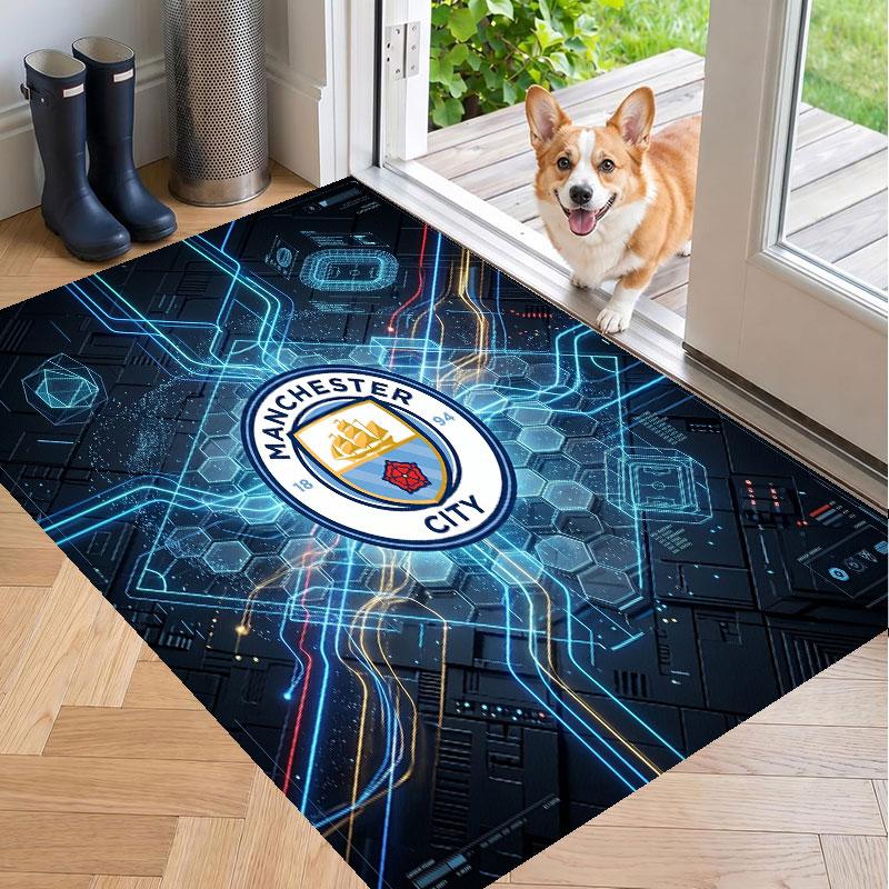 Soft Floor Carpet Manchester City Pattern Area Rug Decorative Mat For Home Room Decoration