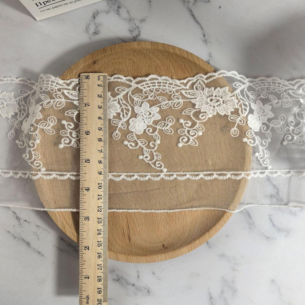 Хлопковая нить кружева двойной волнистый край цветочные Лолита свадебное платье аксессуары