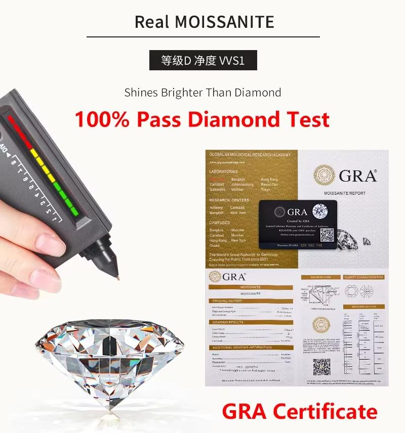 Серьги-гвоздики с бриллиантами 0,5-2 карата из муассанита цвета D для женщин, оригинальные серьги-гвоздики из серебра 925 пробы и белого золота 18 карат, подарок девушке высшего качества