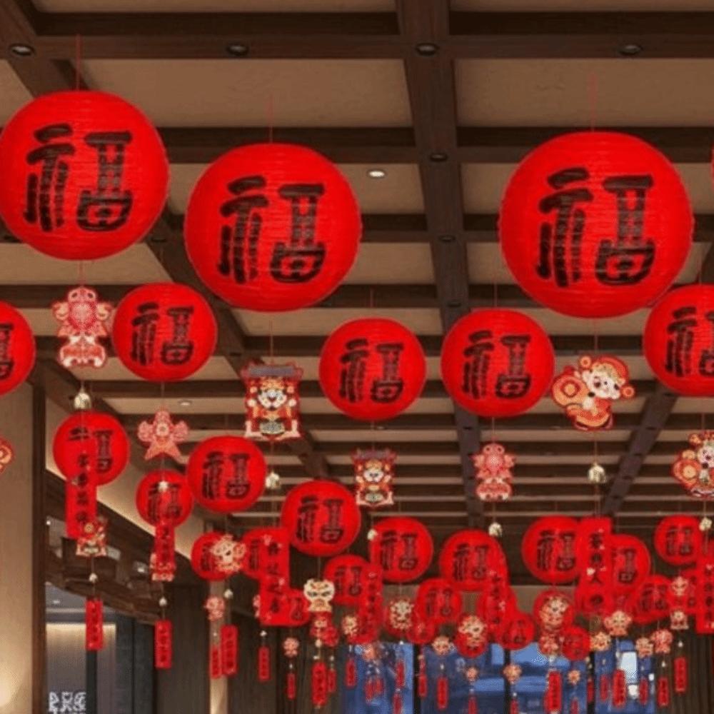 20см Китайские бумажные фонарики 2026 Год Лошади Ручная работа Счастливый фонарик Украшение с ветряным колокольчиком Удачи