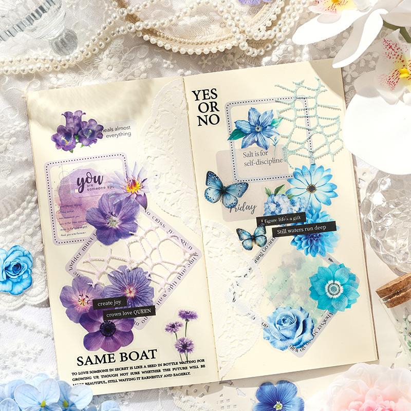 60 шт./упак. Наклейки с растительными цветочными кластерами, креативные канцелярские товары для джанк-журнала, декоративные наклейки для DIY, скрапбукинга, школьные принадлежности