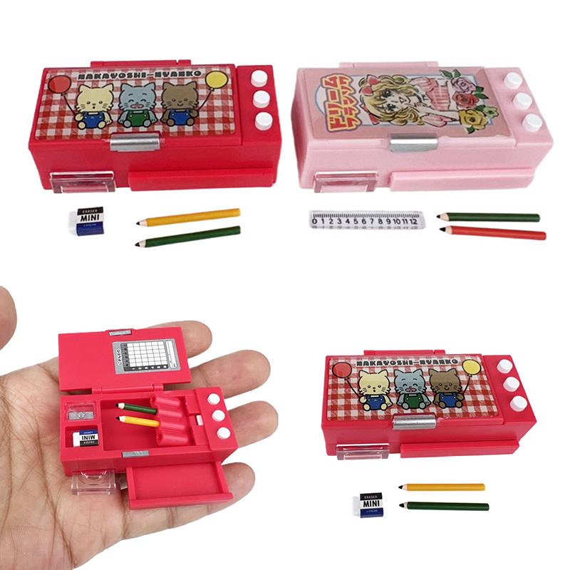 1 набор, имитация сцены, пенал, модель, игровой домик, реалистичный дизайн, мини-коробка для канцелярских принадлежностей, кукольный домик, пенал, ролевые игрушки