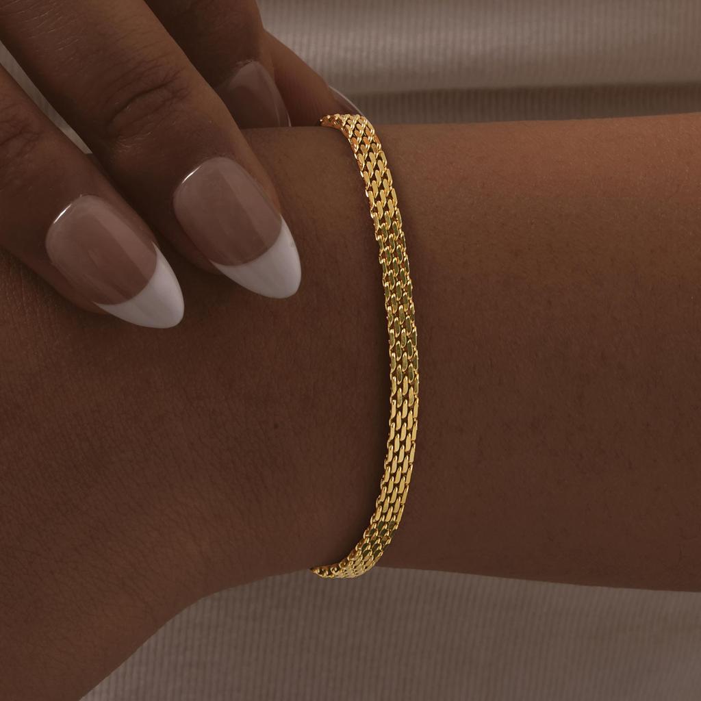 Minimalist Mesh Strap Bracelet for Women,Stainless Steel Chain Bracelets,Classic Charm Jewelry Gifts
