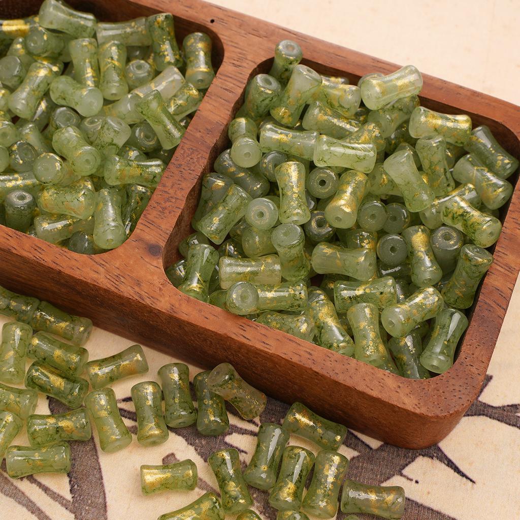 Стеклянные ореолы для окрашивания Бамбуковые бусины Бусины в старинном стиле Бусины ручной работы Аксессуары для бисера Глазурь Имитация нефрита Бусины Материалы