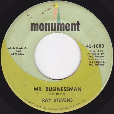 7-дюймовая пластинка RAY STEVENS - Mr. Бизнесмен 451083 Памятник 1968 США Поп Использованный