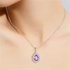 Новый продукт, ожерелье из натуральных фиолетовых кристаллов с каплями воды, женский кулон, праздничный подарок, универсальные ювелирные изделия