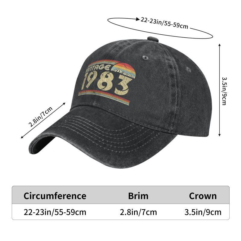 Classic Unisex Cotton Classic Vintage 1983 Baseball Cap Adult 40th 40 Years Old Birthday Gift Adjustable Dad Hat for Unisex Women