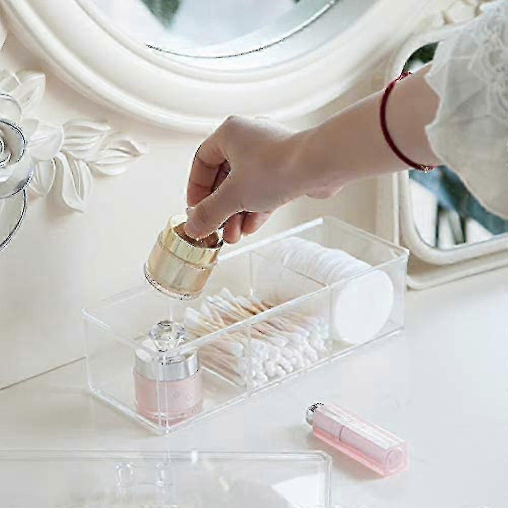 Rectangular cotton ball and swab storage box with cover, dustproof