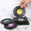 Newest 6Pcs Plastic Retro Vinyl Record Cup Mat Anti-Slip Coffee Coasters Heat Resistant Music Drink Mug Mat Table Placemat