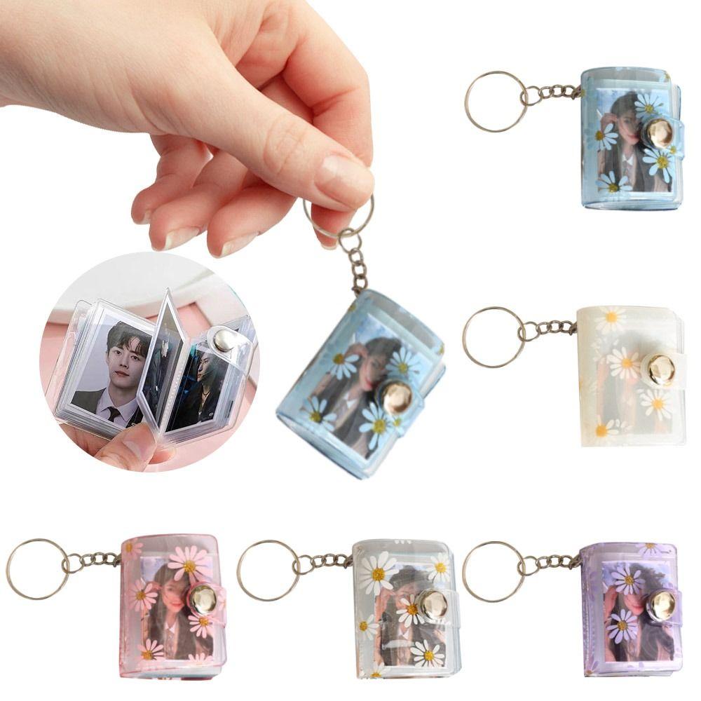 PVC Mini Photo Album Little Daisy Backpack Keyring New Name Card Book