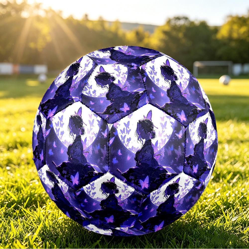 Demon Slayer Printed Size 5 Standard Football, Waterproof PU Training Soccer Ball for Outdoor Sports