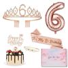 Children's Birthday Party Set: Crown, Balloons, Candles, Cake Toppers for Ages 1-4
