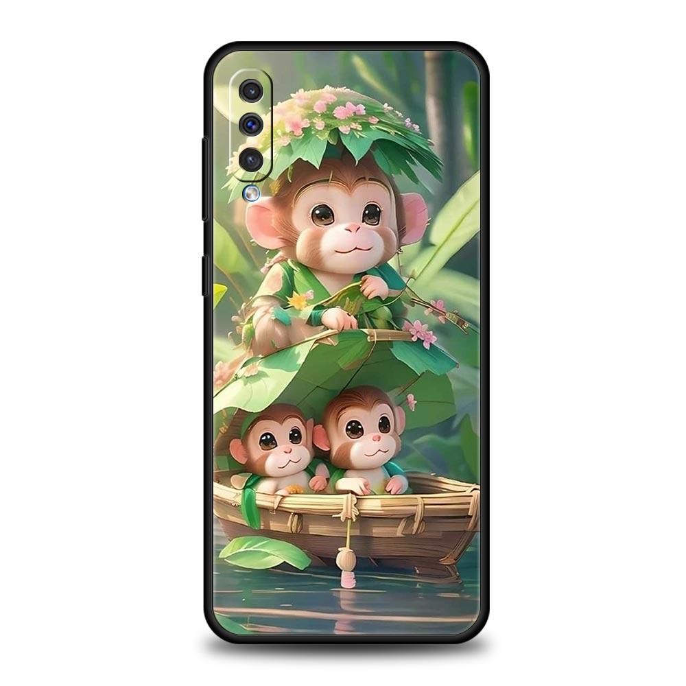 Чехол для телефона Обезьяна и Банан для Samsung Galaxy A56 A36 A26 A16 A34 A24 A42 A22 A20 A12 A40 A30 A10 5G Мягкий ТПУ Чехол-Оболочка Сумки