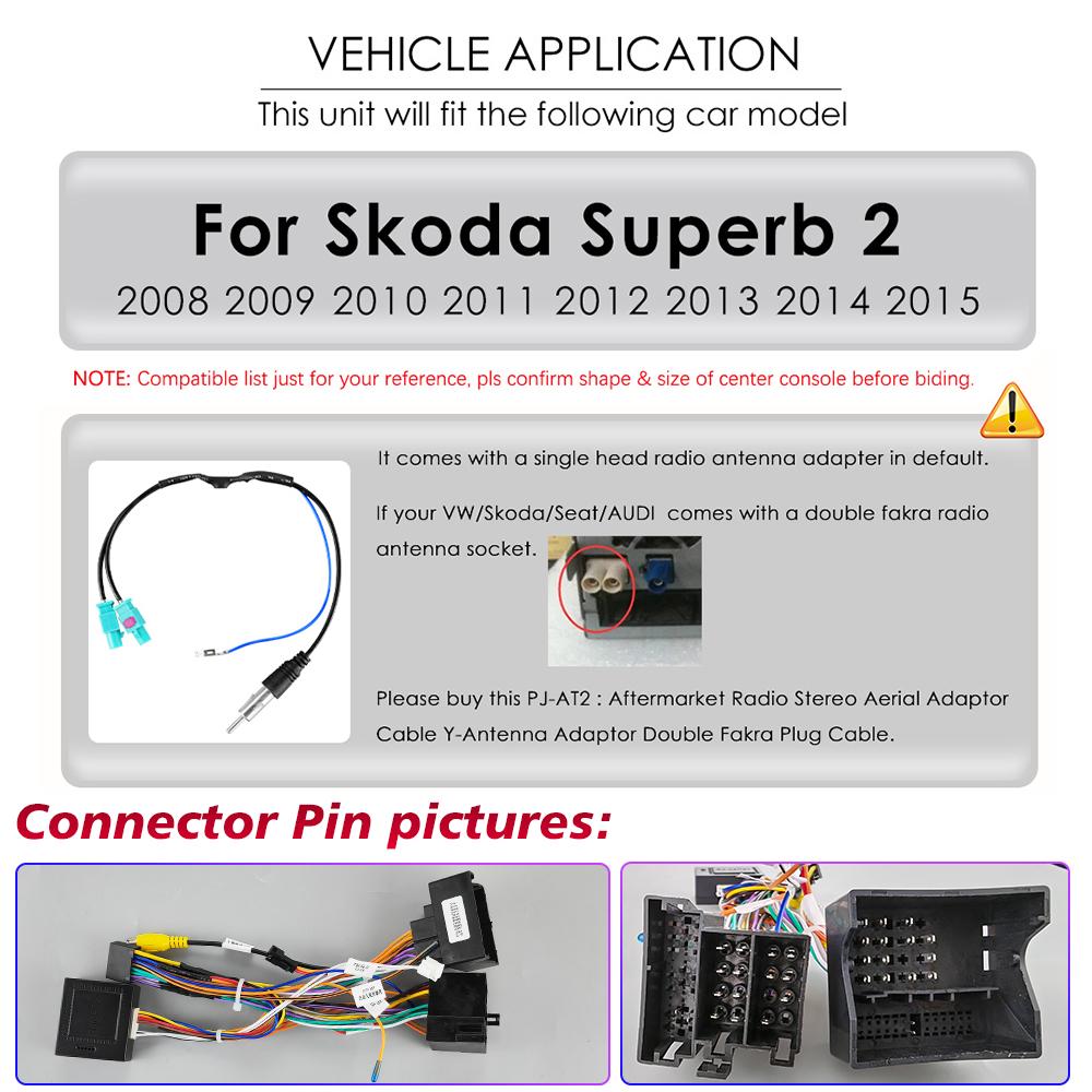4G Android 12 Автомобильный радиоприемник GPS для Skoda Superb 2 2008-2015 Интеллектуальный экран Мультимедийный видеоплеер Навигация 2Din Стерео Carplay Аудио головное устройство