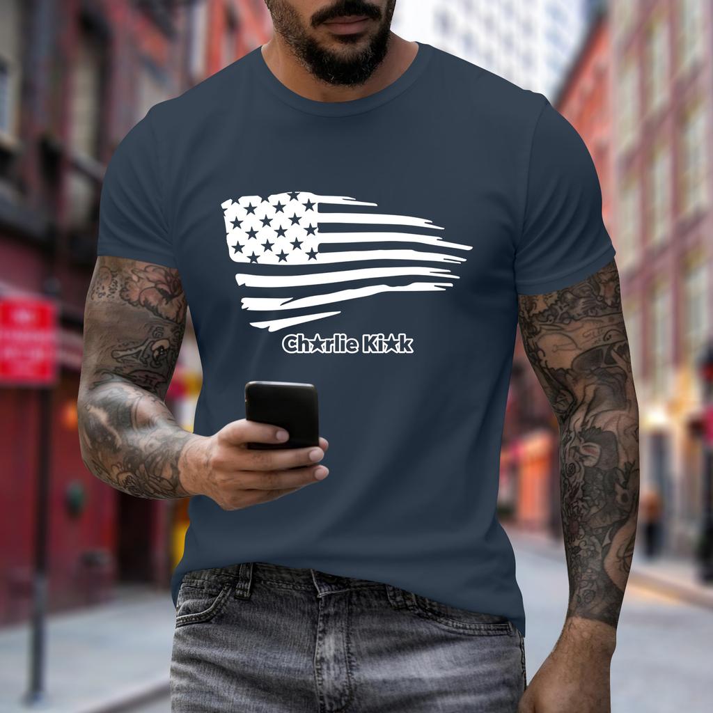 Men's Printed Short Sleeve T-Shirt Men's Loose Casual Short Sleeve Top