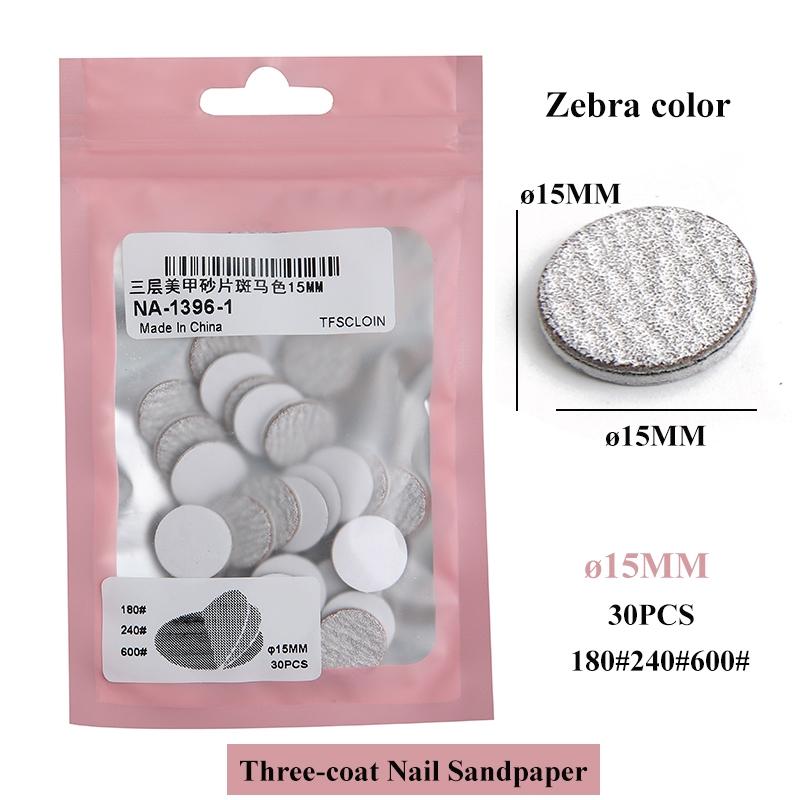 15/20/25/35 мм трехслойная наждачная бумага для ногтей 30 шт. педикюрные инструменты для ухода за ногами нержавеющая сталь фреза для ногтей дисковый диск салон мозолей