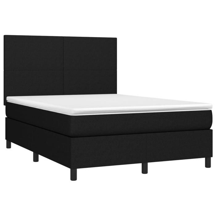 Maison Exclusive - Sommier à lattes de lit avec matelas Noir 140x190 cm Tissu