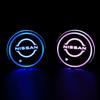 AUW3  Car Cup Holder LED Light Car Cup Pad Colorful Light Coaster For Nissan Qashqai Almera j11 j10 Juke X Trail t32 Tiida Leaf Versa