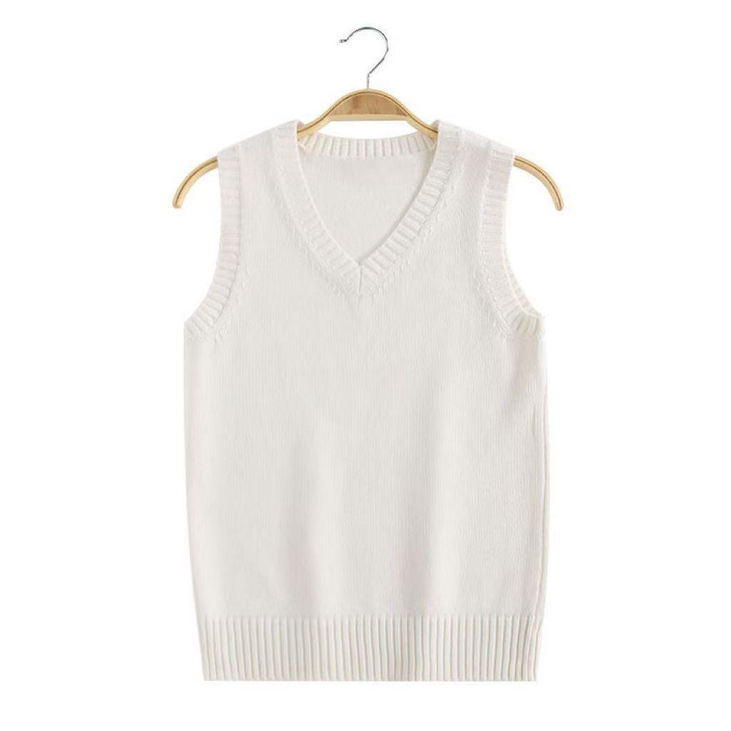 Многослойный жилет JK: Классический трикотажный свитер без рукавов с V-образным вырезом - Минималистичный японский стиль для весны и осени