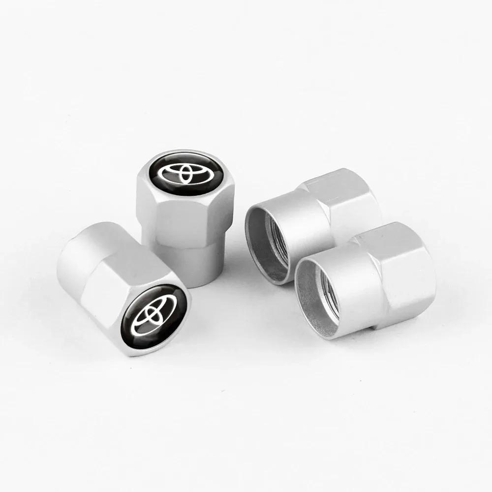 LGPE6 4Pcs Car Wheel Tire Valve Caps Air Stem For Toyota C-hr Rav4 Hilux Yaris Avensis Auris Prius Corolla Cross Tyre Plug Accessories