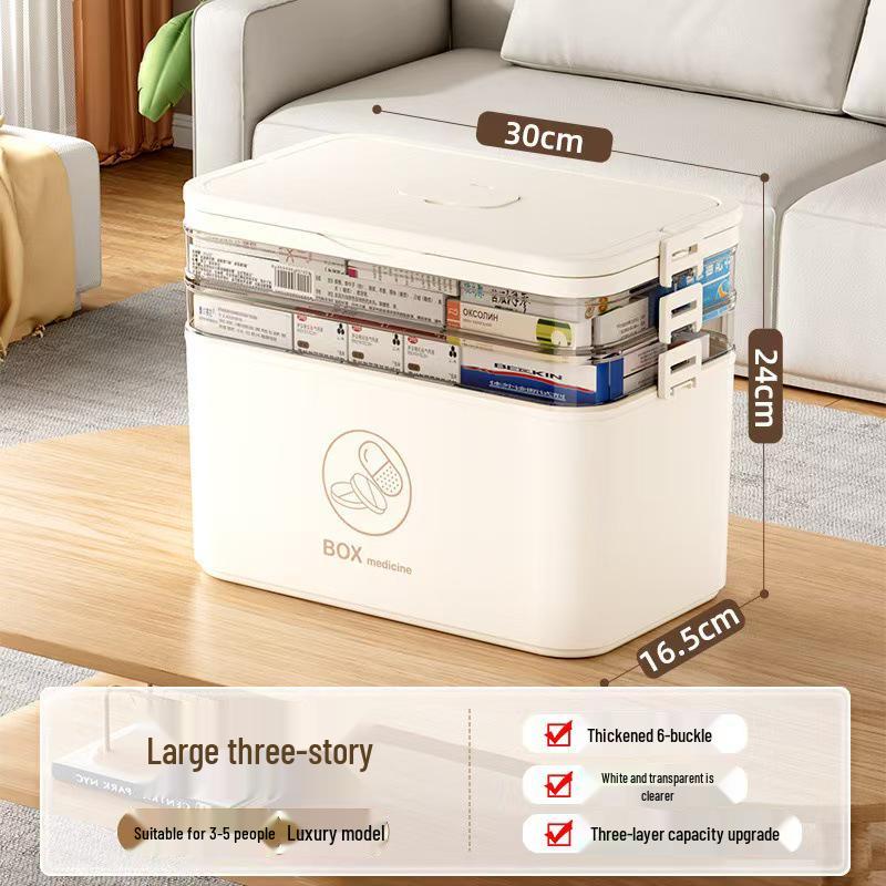 Large Multi-Layer Medicine Storage Box - Portable Family First Aid Kit