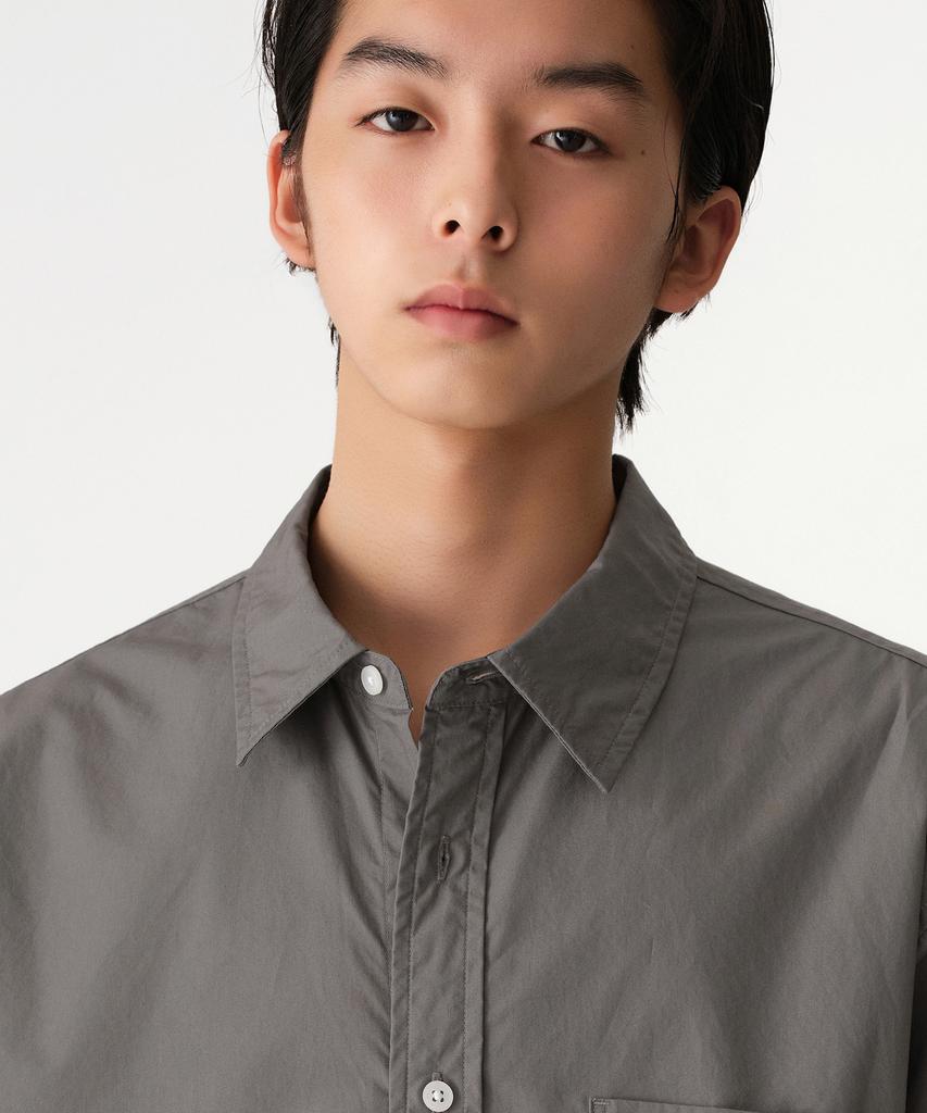 MUSINSA STANDARD Relaxed Washed Poplin Shirt [Medium Grey]