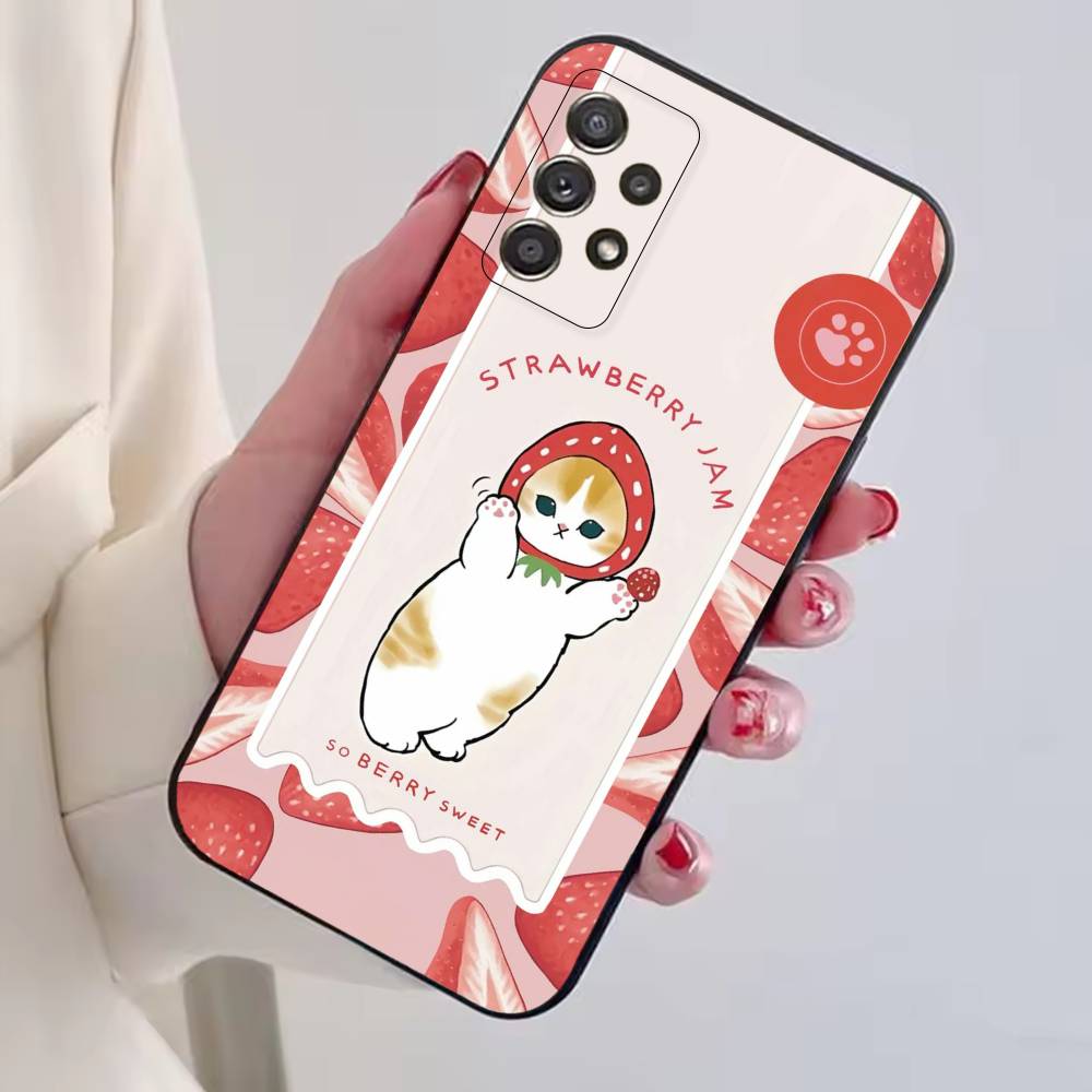 M-Mofusand Кот Милый Мультяшный Чехол Для Телефона Для Samsung S25,S24,S21,S22,S23,S30,Ultra,S20,Plus,Fe,Мягкий Силиконовый Черный Чехол