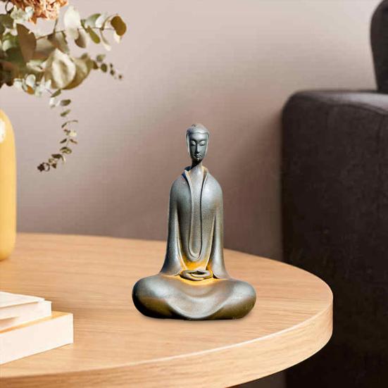 Японская железная статуэтка Будды Дзадзэн, миниатюрная чугунная статуэтка монаха, настольная скульптура Будды для медитации, декор для дома в стиле дзен