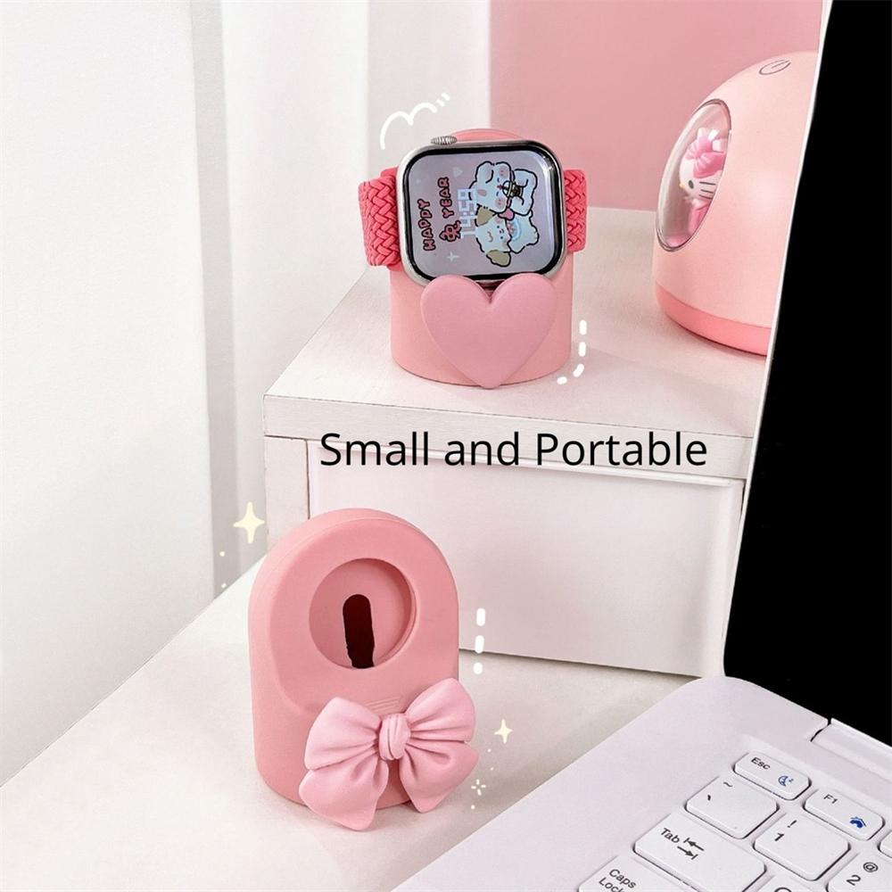 Силиконовый держатель для зарядного устройства LOVE BOW для Apple Watch Ultra se Series 8 7 6 5 4 3 2 1, подставка для зарядного устройства, док-станция, кабельная организация
