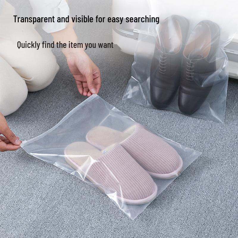 Водонепроницаемый полиэтиленовый мешок для хранения обуви на молнии: Прозрачный, Пыленепроницаемый, Влагостойкий Чехол для Путешествий