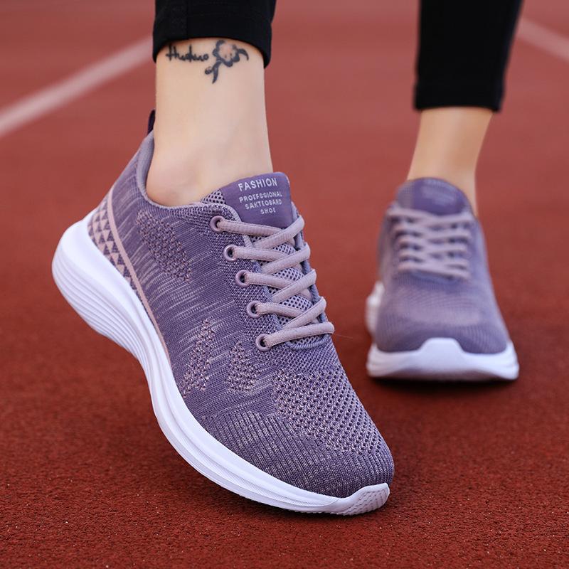 Spring breathable women's running shoes casual shoes female student mesh breathable large size sneakers