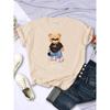 Teddy Bear Goes Out Be Confidence Be Positive Funny Printed T-Shirt Women Fashion Casual Short Sleeve Breathable Summer T-Shirts Women’s