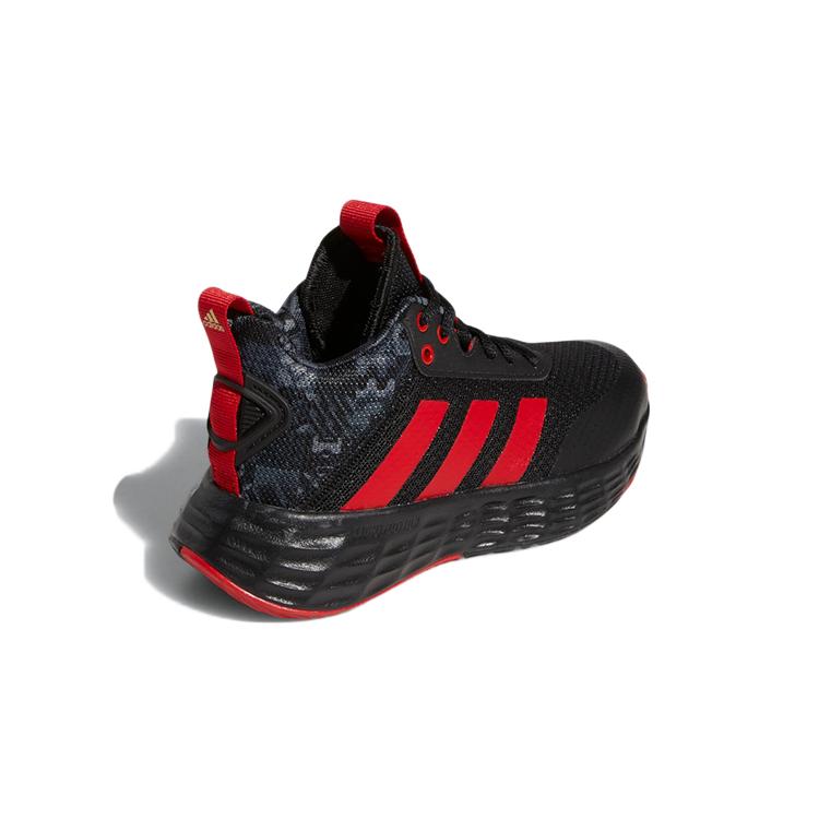 adidas OwnTheGame CNY K Износостойкие Средние Детские Баскетбольные Кроссовки Черно-Красные Детские GY0812