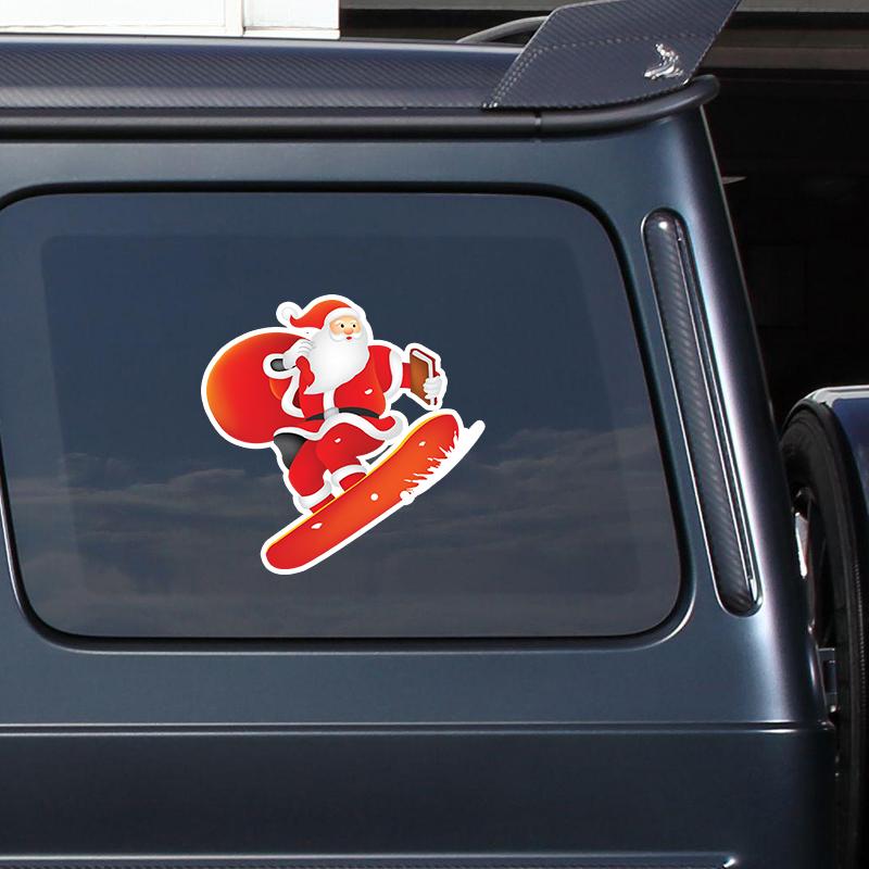 Самоклеящаяся наклейка с Рождеством, автомобильная наклейка, водонепроницаемые автодекоры