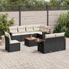 VidaXL Garden Lounge Set with Cushions 9 Pcs, Patio Sofas, Patio Furniture Set, Outdoor Furniture, Black 3259410
