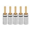5Pcs J.10054 Serrated Banana Plug 4mm Solderless 24K Gold Plated Speaker Wire Banana Plugs for