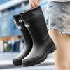 Fashion Rain Boots for Men Gum Fishing Non-slip Man Shoes Cheap Middle Tube Water Shoes Outdoor Wear-resistant Garden Outdoor Work Shoes
