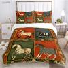 Fashion Ethnic Frame Horse Duvet Cover Comforter Bedding Set Soft Quilt Cover and Pillowcases for Teens Single/Double/Queen/King