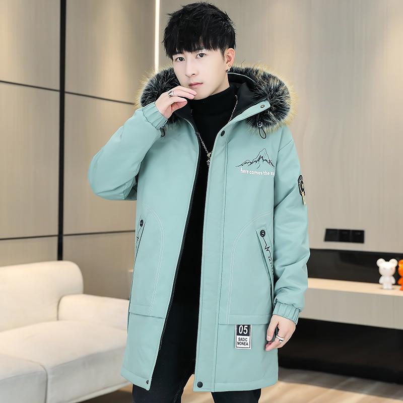 Мужская модная зимняя хлопковая куртка с бархатом, утолщенная, теплое пальто, выпуск 2023 года