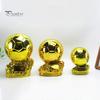 Resin Football Trophy Golden Ballon Football Championship Prize Trophy Collectible Player Award Soccer Ornament for Fans Gift Desk Bookshelf Decor