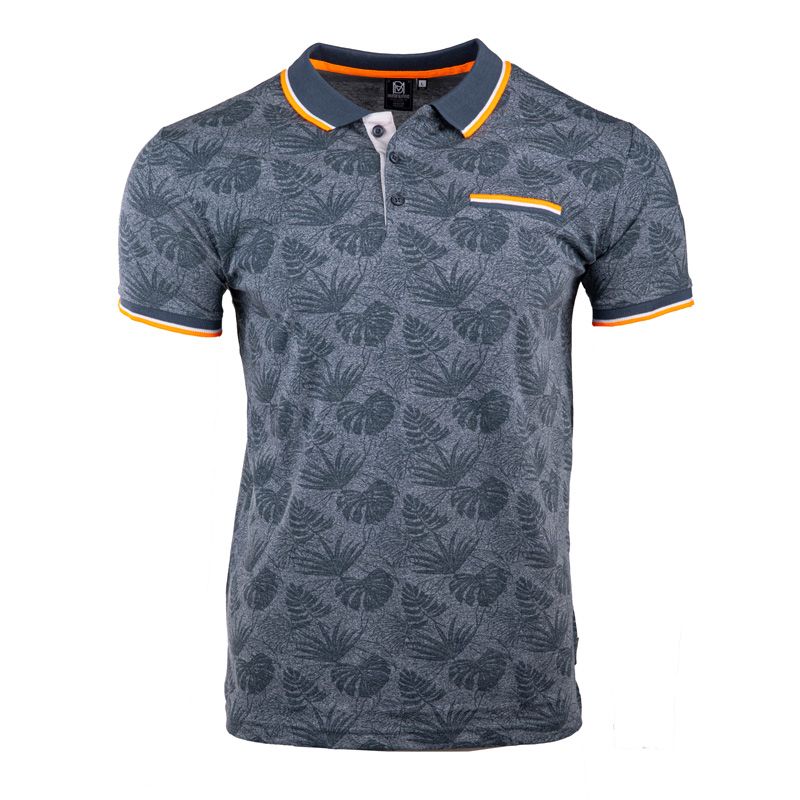 Мужская рубашка-поло с тропическим принтом BLAGGIO