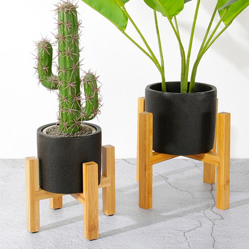 Wood Planter Pot Trays Flower Pot Rack Strong Free Standing Bonsai Holder
