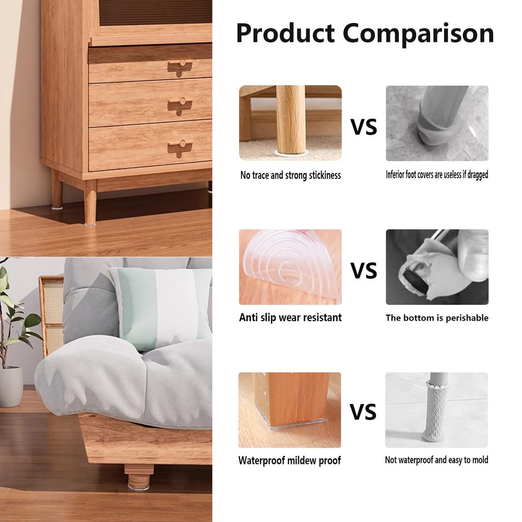 4 шт. Силиконовые нескользящие накладки, предотвращающие перемещение, коврики для ножек стола, ножки кровати, противоскользящие фиксаторы, прозрачные антивибрационные накладки, мебельные прокладки