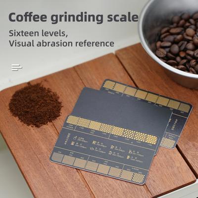 Справочная карта помола кофе 16 Таблица точности помола кофе Портативная линейка для измерения кофейной гущи на открытом воздухе для кемпинга Инструменты