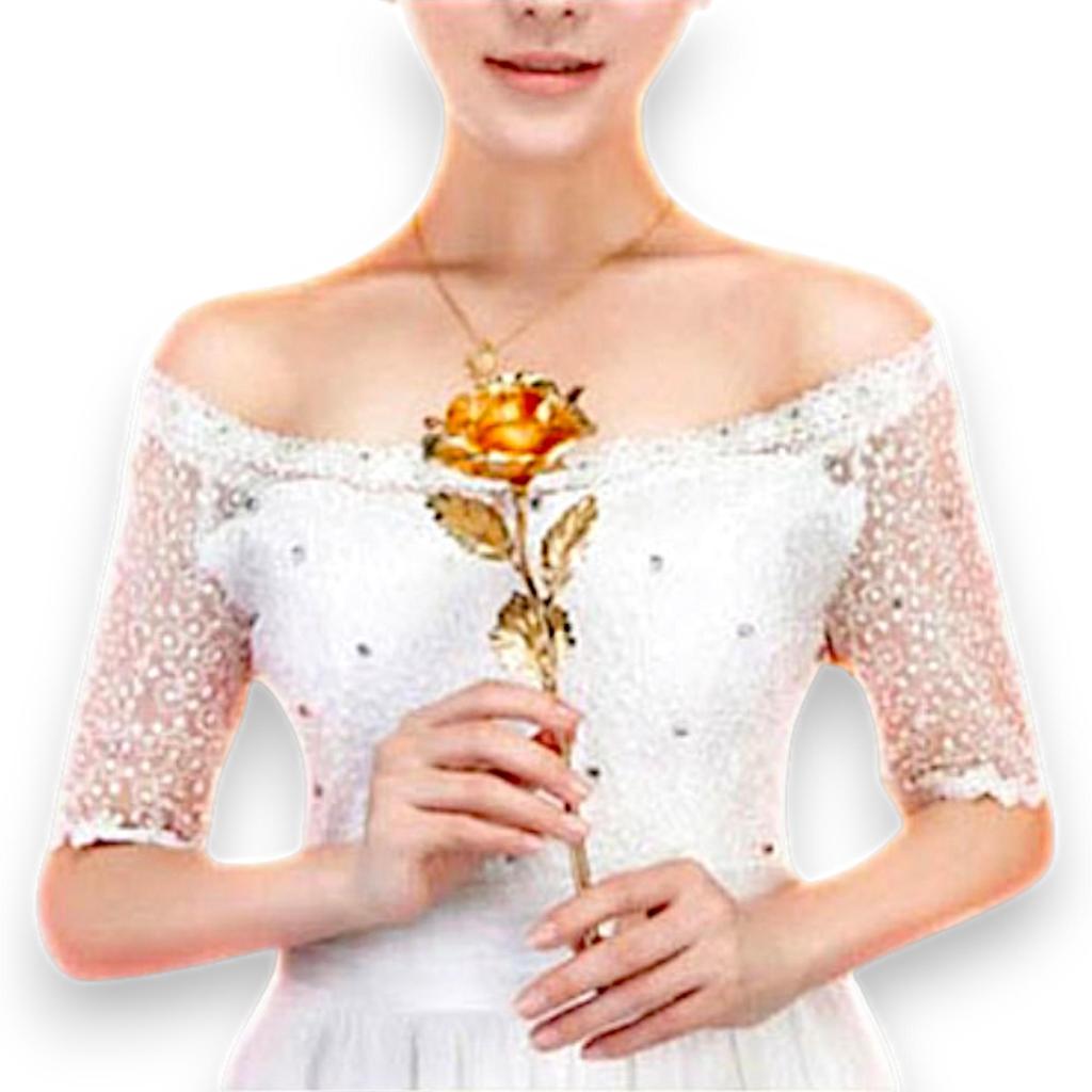 Роза с покрытием из 24-каратного золота – вечный подарок любви и элегантности